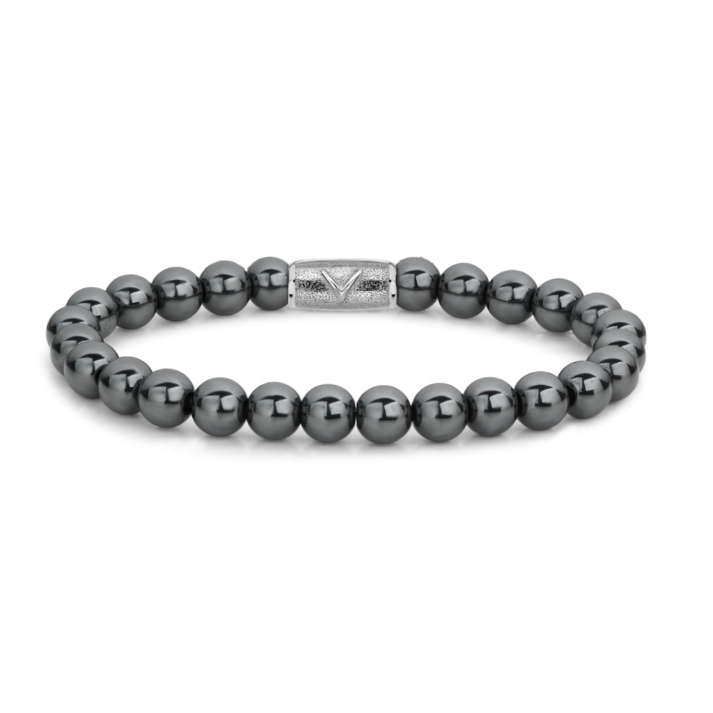 Rebel & Rose Rebel & Rose armband RR-8Dv04-S Grey Silver Shine DV 8 MM
