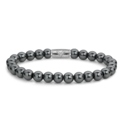 Rebel & Rose Rebel & Rose armband RR-8Dv04-S Grey Silver Shine DV 8 MM