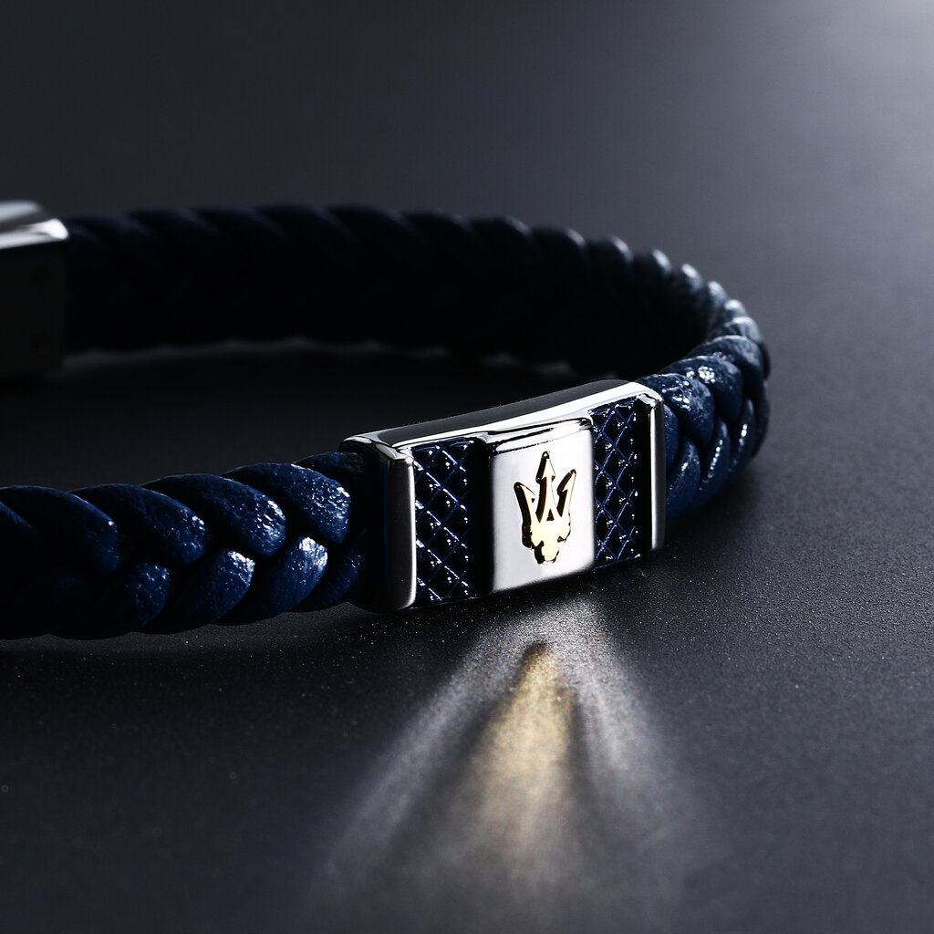 Maserati Maserati armband JM4249IK03 Bracelet Recycled leather BR SS YG + blue  19 + 1 CM