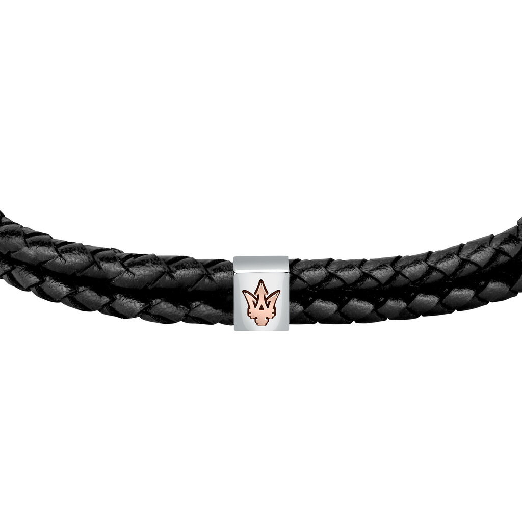 Maserati Maserati armband JM422AVE13 Bracelet Leather Black SS 18 + 3.5 CM