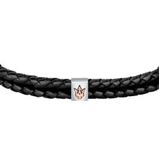 Maserati Maserati armband JM422AVE13 Bracelet Leather Black SS 18 + 3.5 CM