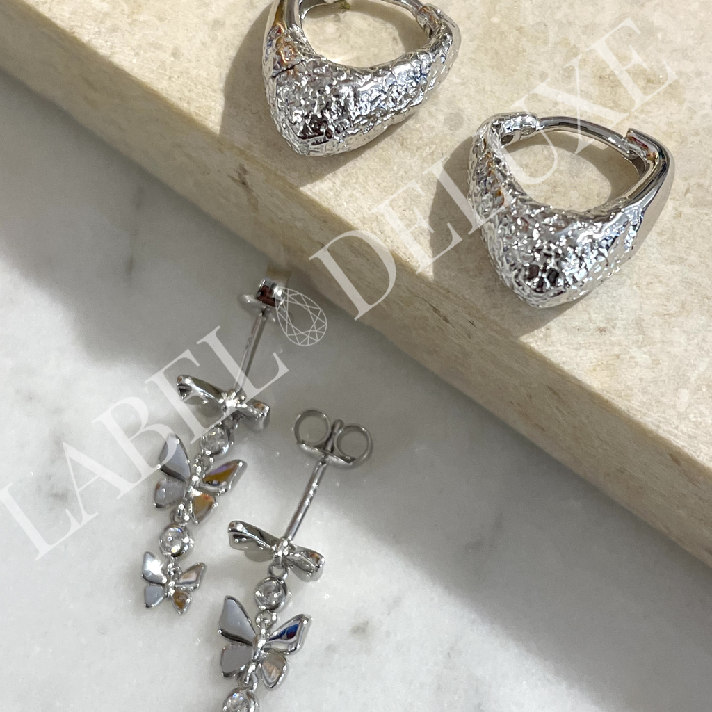 Karma Jewelry Karma Jewelry oorbellen X196S Earrings Symbols Butterfly Fone XL 925 silver
