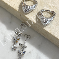 Karma Jewelry Karma Jewelry oorbellen X196S Earrings Symbols Butterfly Fone XL 925 silver