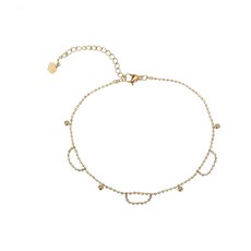 Rose & Camellia Rose & Camellia Enkelbandje 906951 Anklet mini dots gold 22 + 5 CM
