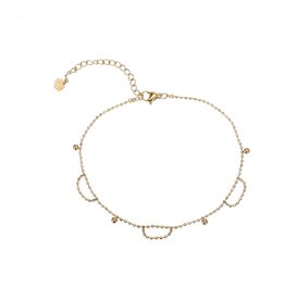 Rose & Camellia Rose & Camellia Enkelbandje 906951 Anklet mini dots gold 22 + 5 CM