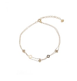 Rose & Camellia Rose & Camellia Enkelbandje 07952 Anklet mini clover gold 22 + 5 CM