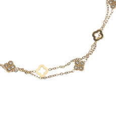 Rose & Camellia Rose & Camellia Enkelbandje 07952 Anklet mini clover gold 22 + 5 CM