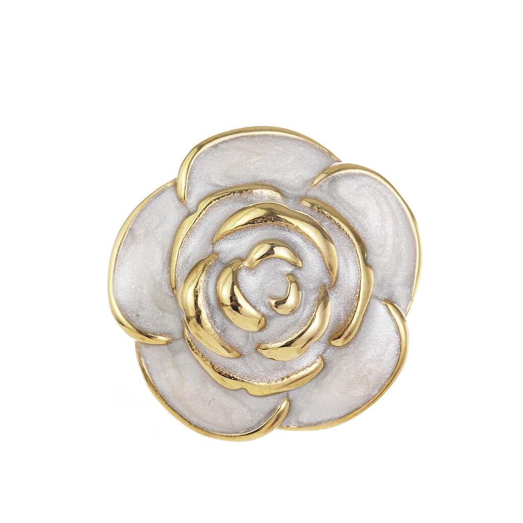 Rose & Camellia Rose & Camellia Broche 5959 Vintage rose white gold