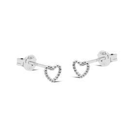 Karma Jewelry Karma jewelry oorbellen M3303S Ear studs Elsie open heart small 925 silver