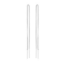 Karma Jewelry Karma jewelry oorbellen M1803S Pull through earrings long bar  925 silver 17 CM