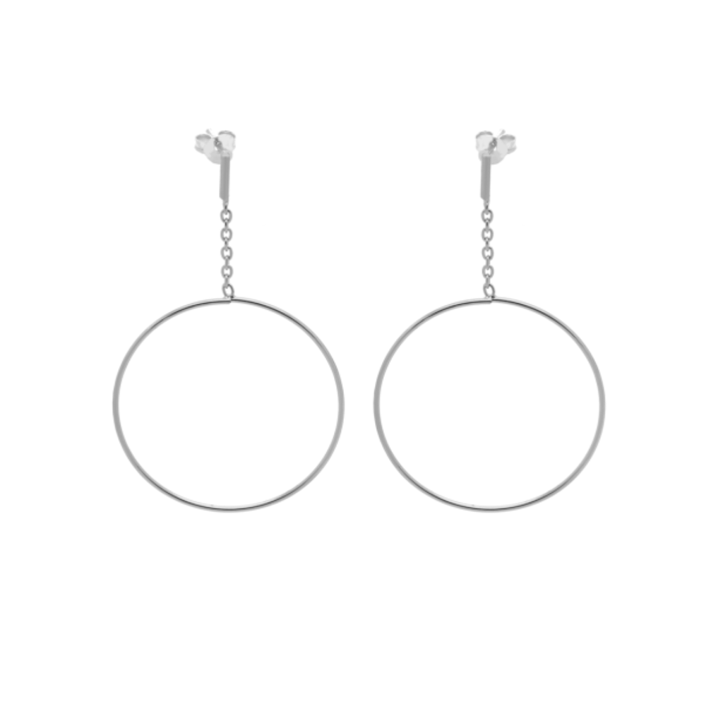 Karma Jewelry Karma Jewelry oorbellen X014S Earrings symbols XL studs circle 925 silver 4.5 CM