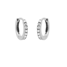 Karma Jewelry Karma Jewelry oorbellen M2605 Plain hoops round zirconia 925 silver 13 MM