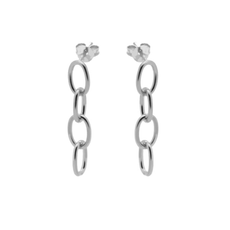 Karma Jewelry Karma jewelry oorbellen X128S Ear studs Hanging chain 925 silver 24 MM
