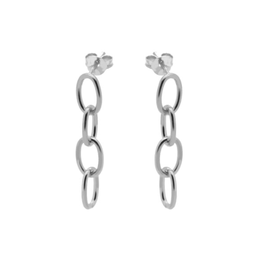 Karma Jewelry Karma jewelry oorbellen X128S Ear studs Hanging chain 925 silver 24 MM