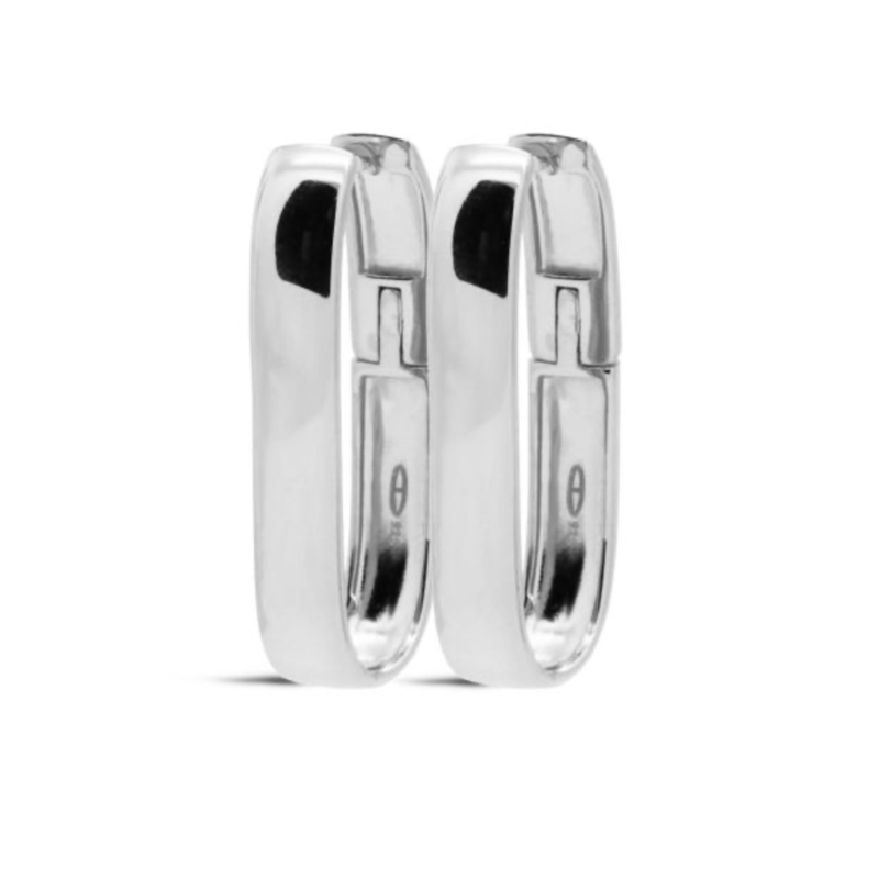 Karma Jewelry Karma Jewelry oorbellen H424S Earrings Hinged hoops Biggie 925 silver 3 CM