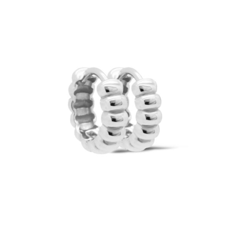 Karma Jewelry Karma Jewelry oorbellen H410S Earrings hoops Chucky slim 925 silver 12 MM