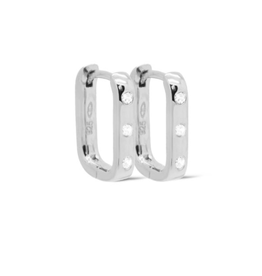 Karma Jewelry Karma Jewerly oorbellen H445S Earrings hinged hoops Mila 925 silver 14 MM
