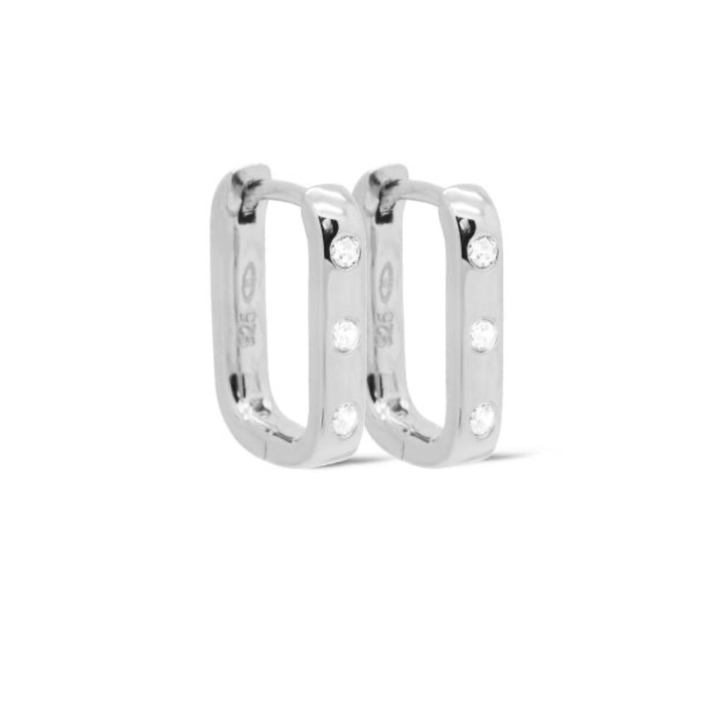 Karma Jewelry Karma Jewerly oorbellen H445S Earrings hinged hoops Mila 925 silver 14 MM