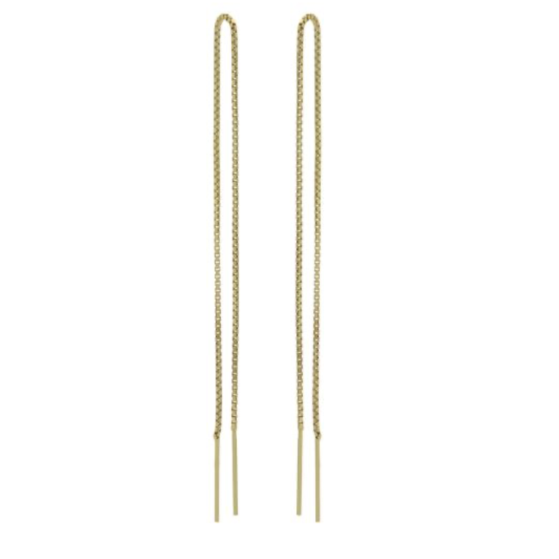 Karma Jewelry Karma Jewelry oorbellen M1803GP Earrings pull through bar 925 silver gold plated 17 CM
