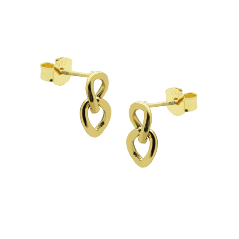 Karma Jewelry Karma Jewelry oorbellen X106GP Earrings Big chain 925 silver gold plated 15 MM