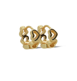 Karma Jewelry Karma jewelry oorbellen H573GP Earrings hinged hoops Sali 925 silver gold plated 13 MM