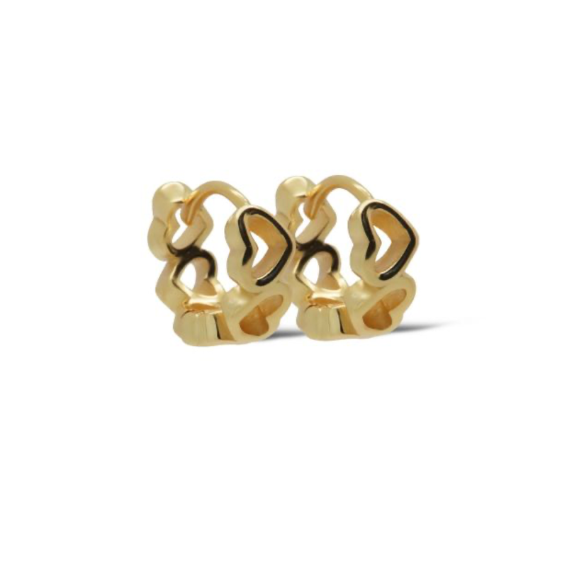 Karma Jewelry Karma jewelry oorbellen H573GP Earrings hinged hoops Sali 925 silver gold plated 13 MM
