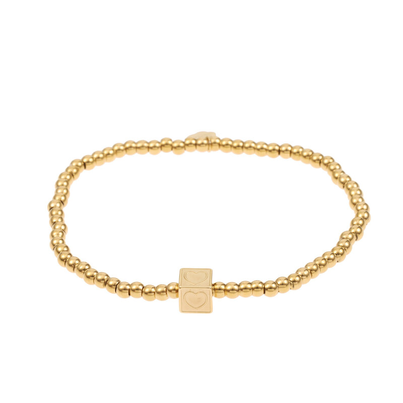 Rose & Camellia Rose & Camellia armband 07958 Bracelet elastic heart gold