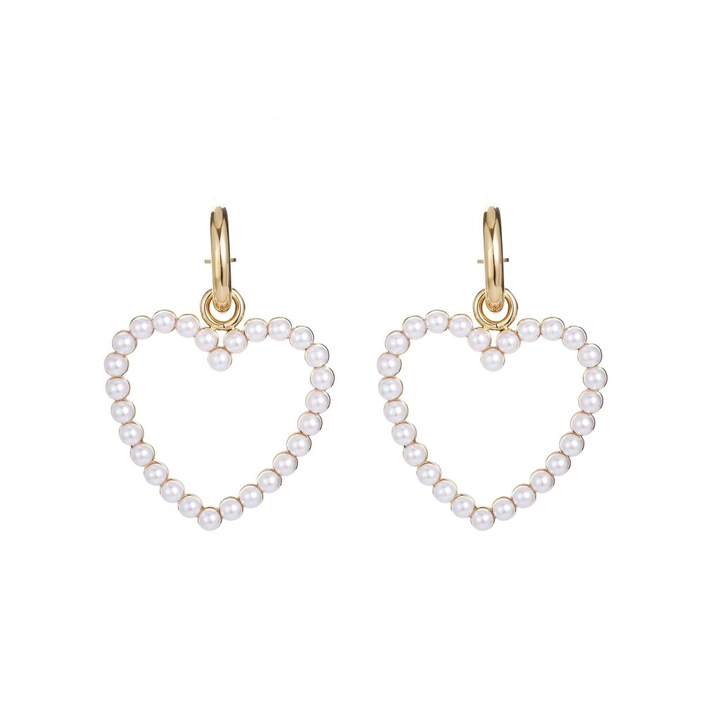Rose & Camellia Rose & Camellia oorbellen 10505 Earrings hearts pearls gold 6 CM