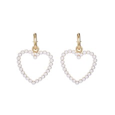 Rose & Camellia Rose & Camellia oorbellen 10505 Earrings hearts pearls gold 6 CM