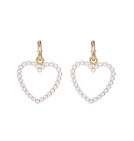 Rose & Camellia Rose & Camellia oorbellen 10505 Earrings hearts pearls gold 6 CM