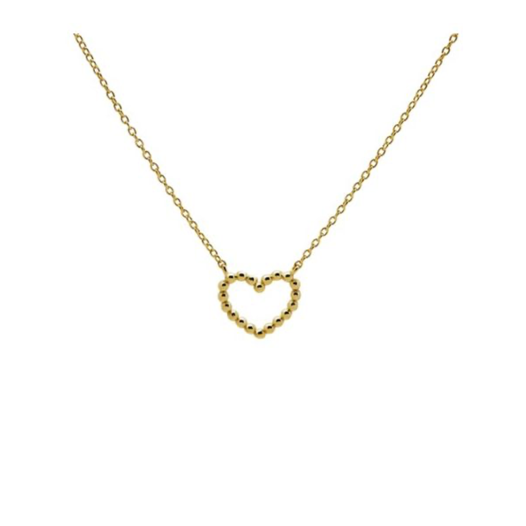 Karma Jewelry Karma Jewelry ketting T300GP open heart necklace silver gold plated 38 - 45 CM