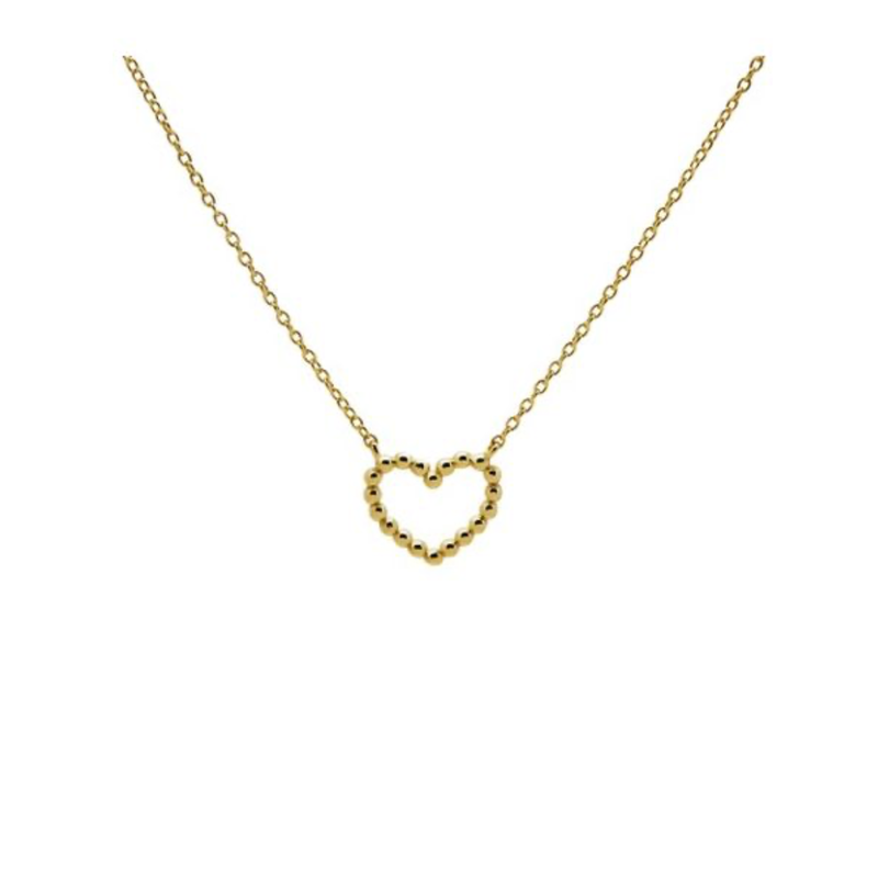 Karma Jewelry Karma Jewelry ketting T300GP open heart necklace silver gold plated 38 - 45 CM
