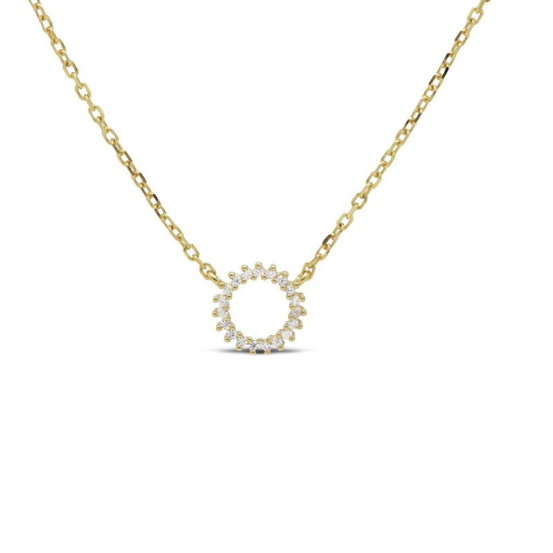 Karma Jewelry Karma Jewelry ketting T316GP necklace Nina silver gold plated 45 CM