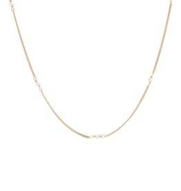 Karma Jewelry Karma Jewelry ketting T257GP Tiny Pearls 925 silver gold plated 38 - 45 CM