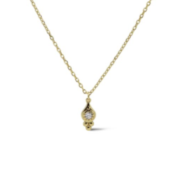 Karma Jewelry Karma Jewelry Ketting T312GP Necklace Emma Triple dots 925 silver gold plated 38 - 45 CM
