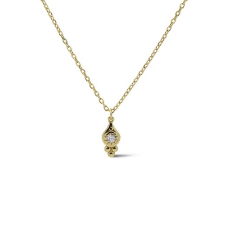 Karma Jewelry Karma Jewelry Ketting T312GP Necklace Emma Triple dots 925 silver gold plated 38 - 45 CM