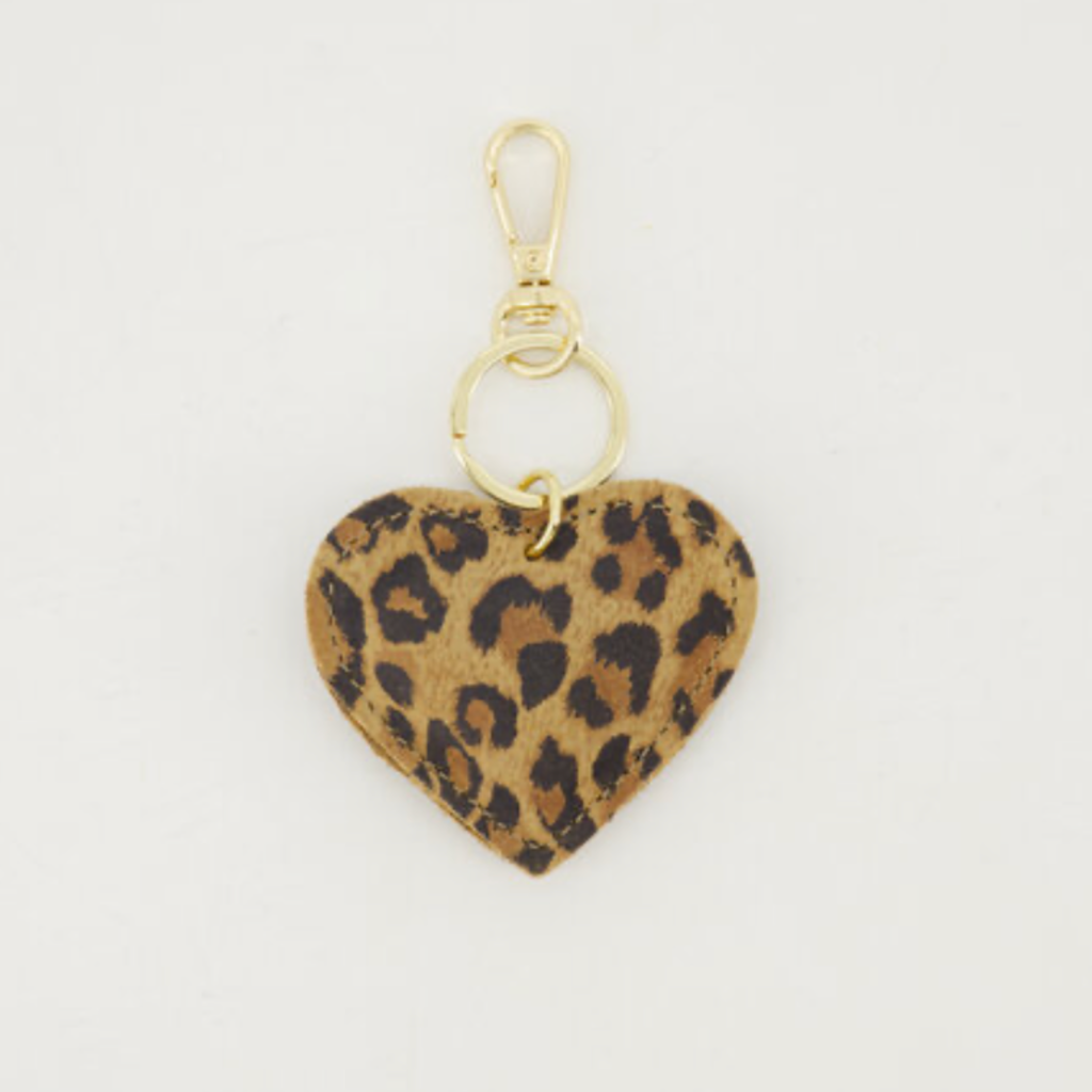 Label Deluxe bag Sleutelhanger Keychain 8758 Pipsa Suede Leopard gold 7 - 6 CM