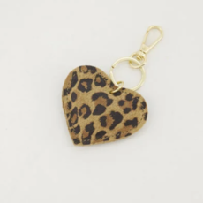 Label Deluxe bag Sleutelhanger Keychain 8758 Pipsa Suede Leopard gold 7 - 6 CM