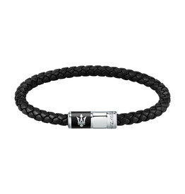 Maserati Maserati armband JM222AVE07 Bracelet Recycled leather BR SS Black 21.7 CM
