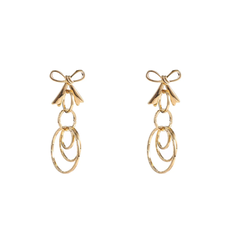 Day & Eve by Go Dutch Day & Eve oorbellen E5075-2 Bow dangle earring gold