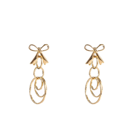 Day & Eve by Go Dutch Day & Eve oorbellen E5075-2 Bow dangle earring gold
