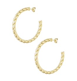 Yehwang Yehwang oorbellen 0291420-188 Earrings gold hoops 5 CM
