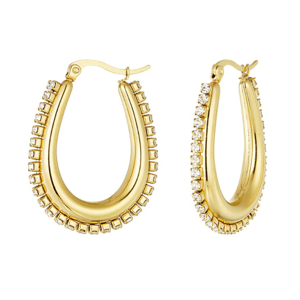 Yehwang Yehwang oorbellen Druppel Earrings gold stones