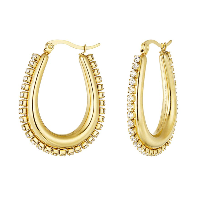 Yehwang Yehwang oorbellen Druppel Earrings gold stones