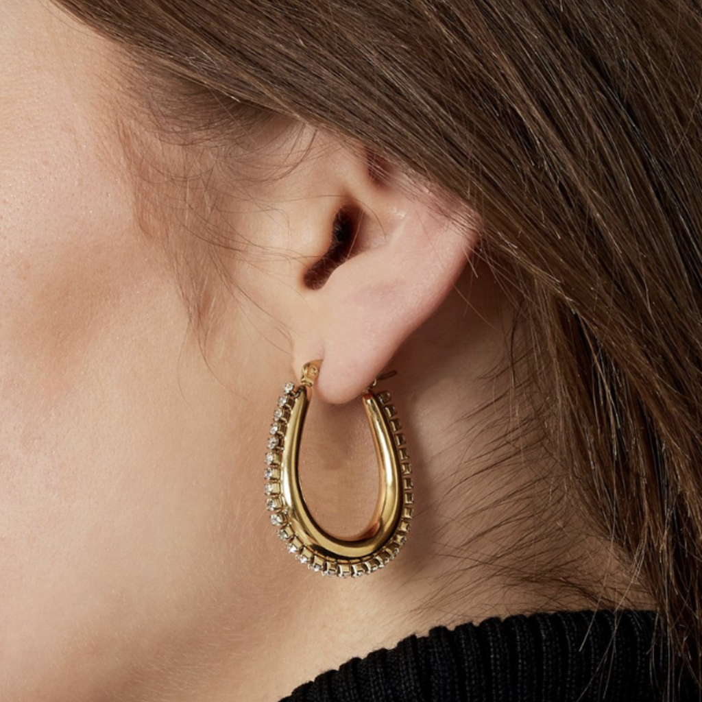 Yehwang Yehwang oorbellen Druppel Earrings gold stones