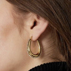 Yehwang Yehwang oorbellen Druppel Earrings gold stones
