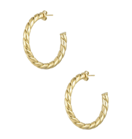 Yehwang Yehwang oorbellen 6641 Earrings Twisted gold 4 CM