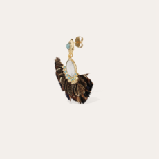 Gas Bijoux Jewelry Gas Bijoux oorbellen 706863 Earrings Boucles d'oreilles Serti Gaia dorées Brown Blue gold 6 / 6,5 CM