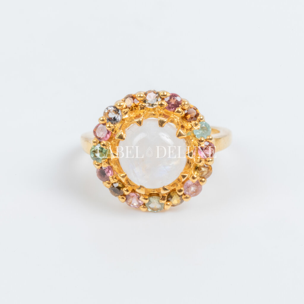 Label Deluxe Collection Label Deluxe ring LDLGOopaltoermalijn ring gold 54 / 17,5