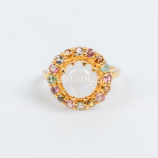 Label Deluxe Collection Label Deluxe ring LDLGOopaltoermalijn ring gold 54 / 17,5